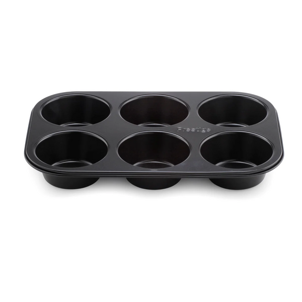 Prestige Inspire Bakeware Jumbo Muffin Tin, 6 Cup - Black | Baking | Napev UK